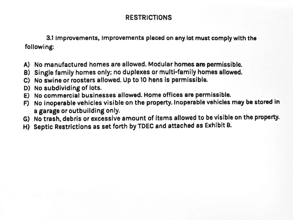 restrictions
